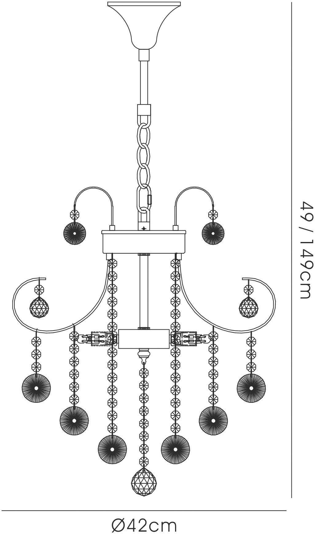 IL32054  Rosina Crystal Chandelier 5 Light French Gold